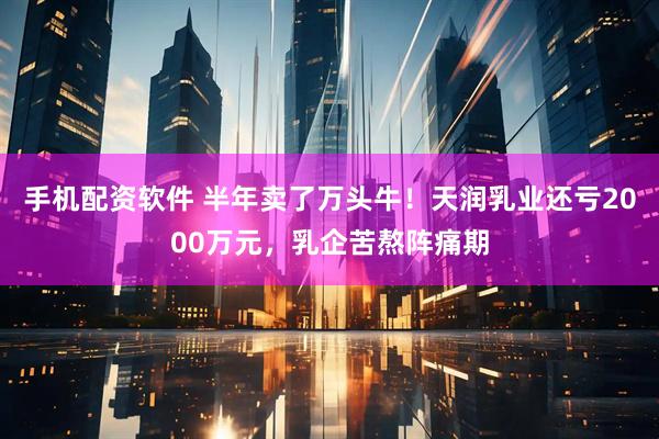 手机配资软件 半年卖了万头牛！天润乳业还亏2000万元，乳企苦熬阵痛期