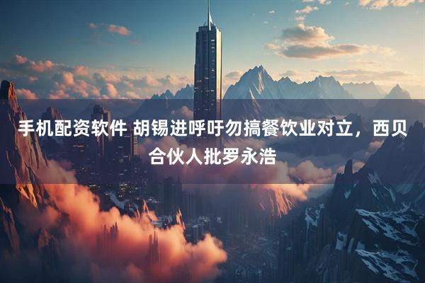 手机配资软件 胡锡进呼吁勿搞餐饮业对立，西贝合伙人批罗永浩